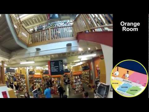 Powell's Books, Portland - Hat-Cam Walkthrough w/ HUD Map Musical Extravaganza Thing 7.26.12