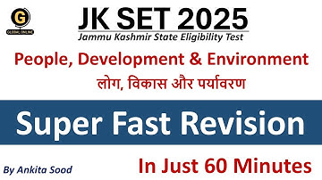 People & Environment Full Syllabus Revision for JKSET 2025  |Paper 1 Most Important Topics