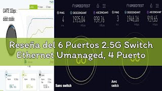 Reseña del 6 Puertos 2.5G Switch Ethernet Umanaged, 4 Puertos 2.5G Base-T, 2 Puertos 10G SFP, Compat