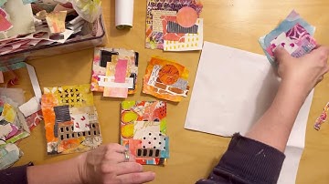 Using Up Paper Scraps to Make Collage Clusters--How To Video