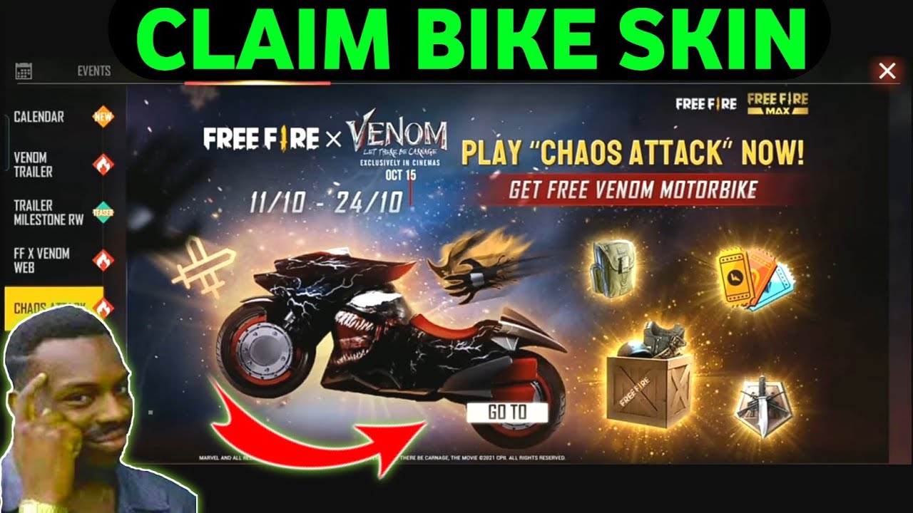 How to complete chaos attack event || venom bick skin event free fire || free fire new event