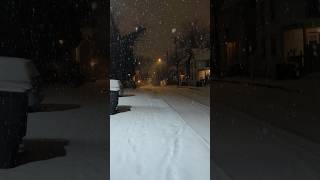 snow walk in Dover Delaware USA at night during the first snow storm of the year 1/15/24