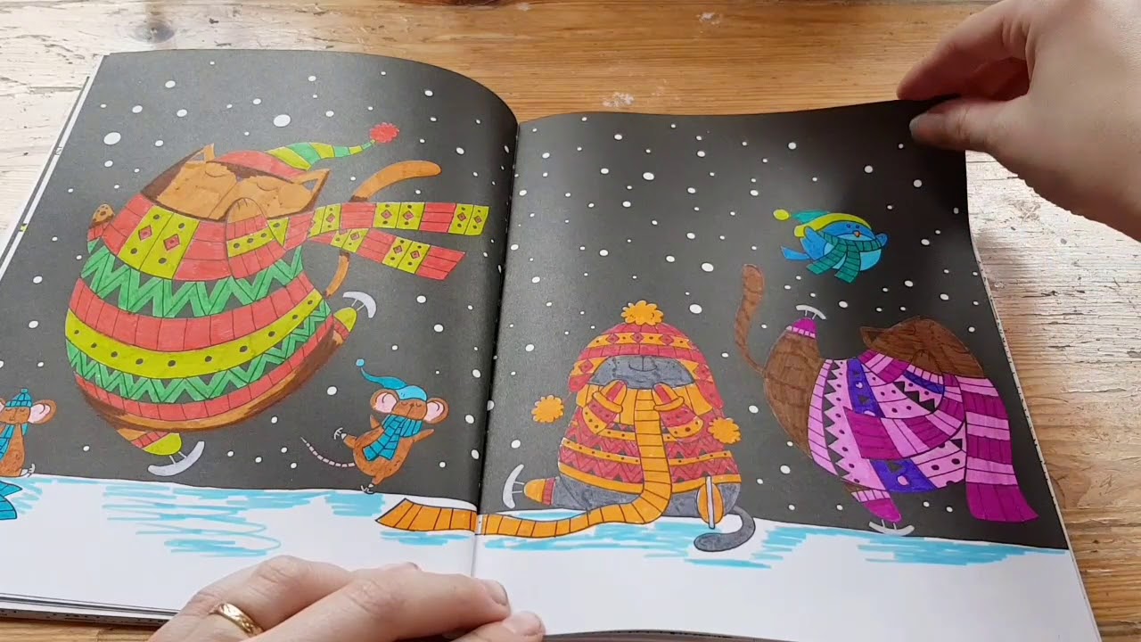 Completed coloring book a million christmas cats YouTube