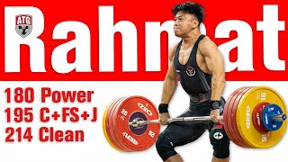 Rahmat Erwin Abdullah 180kg Power Clean, 195kg Cl+FS+J, 214kg Clean