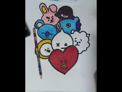 رسم BT21 - YouTube