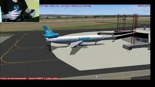 Preparação e decolagem de DC-10-30 VASP/CONTINENTAL N14062 - FS2004 (navegação INS)