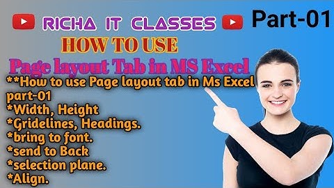 How To Use MS Excel page layout Tab Text grouppart-01 part-01#richaitclasses #viral #viralvideos