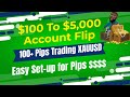 INSANE Forex Scalping On XAUUSD | Crazy Account Build | 100+ PIPS Flipping $100 To $5000 Hit New PR!