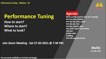 Webinar-06 - Performance Tuning || Profiling in Oracle || Oracle Database Performance Tuning