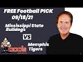 Free Football Pick Mississippi State Bulldogs vs Memphis Tigers Picks, 9/18/2021 College Football