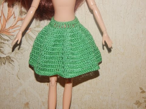 Как связать пышную юбку крючком для куклы