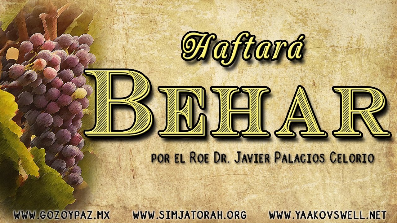Haftará Behar por el Roeh Dr. Javier Palacios Celorio - Kehila Gozo y Paz cristianos libros