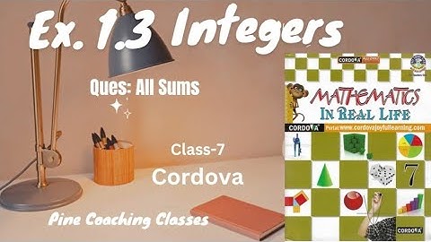 Ex.1.3 all sums | Integers | Cordova solutions | Class-7 | Math | Chapter-1 | Division of integers
