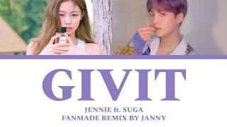 JENNIE - 'GIVIT' M/V (ft. SUGA) (Color Lyrics Eng/Rom/Han) Resimi