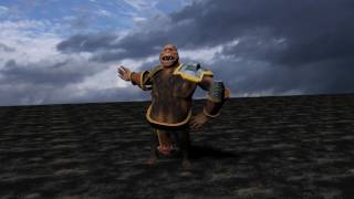 3D modelling. Gorilla  with animation