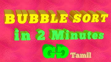 Bubble Sort Algorithm Explanation in 2 minutes | Animation | Geeks for Geeks Tamil