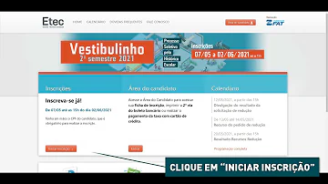 Como fazer a inscrição da ETEC 2021?
