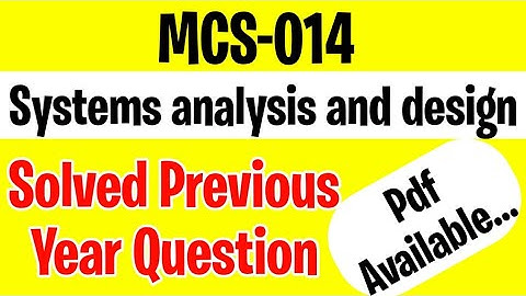 MCS 14 Solved Question Paper | mcs14 important questions with answer - mcs014 paper advice ignou
