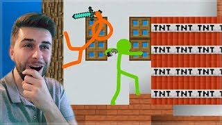 REACTING TO AMAZING ANIMATION Vs MINECRAFT STICKMAN Vs STICKMAN PVP FIGHT Minecraft Animations