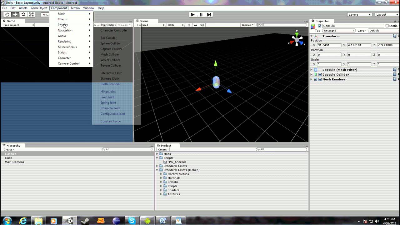 Unity3d Android Tutorial Basics Part 2 - YouTube