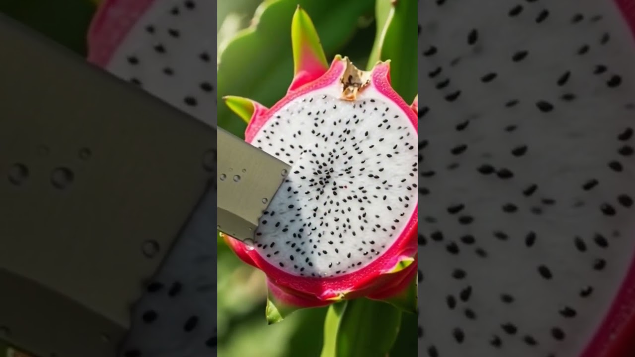 🐉 Dragon Fruit Cutting | White Flesh Perfect Slice ASMR 
