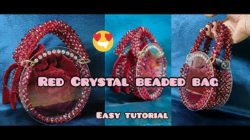 Acrylic sheet crystal beaded bag | how to make a beaded bag | easy tutorial #beadedbag
