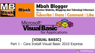 [VISUAL BASIC] - Part 1 : Cara Install Visual Basic 2010 Express