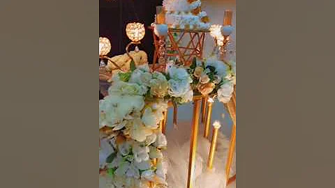 bridal wedding cake table decoration ideas DIY backdrop flowers #shorts #cake #youtubeshorts
