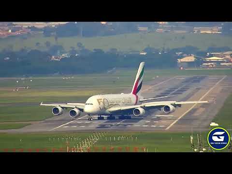 Pouso do Airbus A380 da Emirates no Aeroporto de São Paulo/Guarulhos (SBGR)