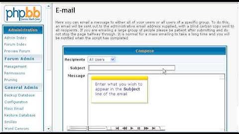 Sending mass email in PHPBB
