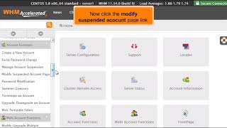 How to modify the suspended accounts page in WHM