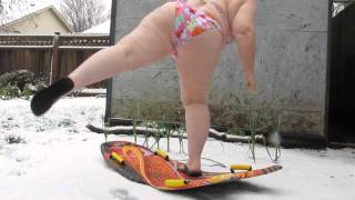 Bbw Bikini Snow Surfin