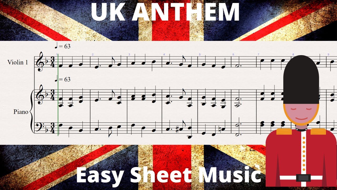 UK NATIONAL ANTHEM - Easy Violin and Piano Sheet Music + PDF