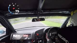 BIG!! Moment. Brake Failure at the Nurburgring. BMW E36 M3 Evo Save Spin Crash