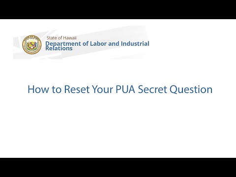 How to reset your PUA Secret Question