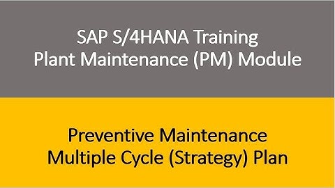 Video 19 - SAP S/4HANA Plant Maintenance (PM) Training  Preventive Maintenance - Multiple Cycle Plan