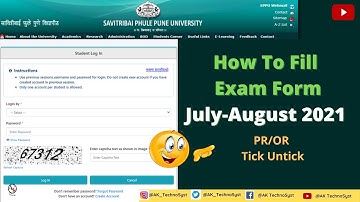 How to fill SPPU Exam Form July-August 2021 | PR/OR Tick or Untick | Online exam form