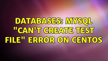 Databases: MySQL "can