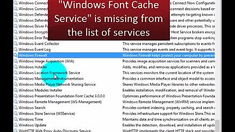 Windows 8 / 8.1 - Restore Missing Font Cache Service