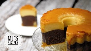 How to make chocoflan, a magic cake. recipe step by step. ingredients:
mould 6” (16 cm) for the brownie: 125 g dark chocolate 1/3 cup (80
g) unsulted butter ...