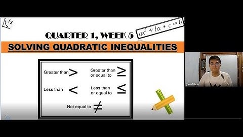 SOLVING QUADRATIC INEQUALITIES (QUARTER 1 WEEK 5 MODULE) #LET #CSE