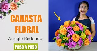 💐 ARREGLO FLORAL REDONDO / Canasta Floral para Mamá ❤️💮