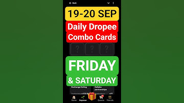 19-20 September Dropee Daily Combo Cards | Dropee daily combo code  | Dropee  combo today