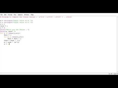 Program to Compute the Cosine Series 1 - x^2/2! + x^4/4! – x^6/6 ...