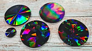 #1461 Incredible Holographic Resin Coasters From My New Silicone Mold