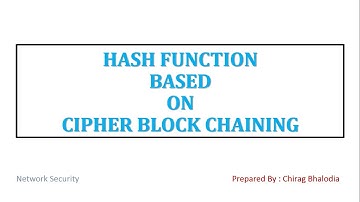 Hash function based on CBC  in cryptography | Hash function based on cipher block chaining