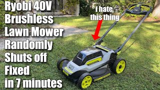 Ryobi 40-Volt Brushless Self Propelled Lawn Mower Randomly Shuts Off