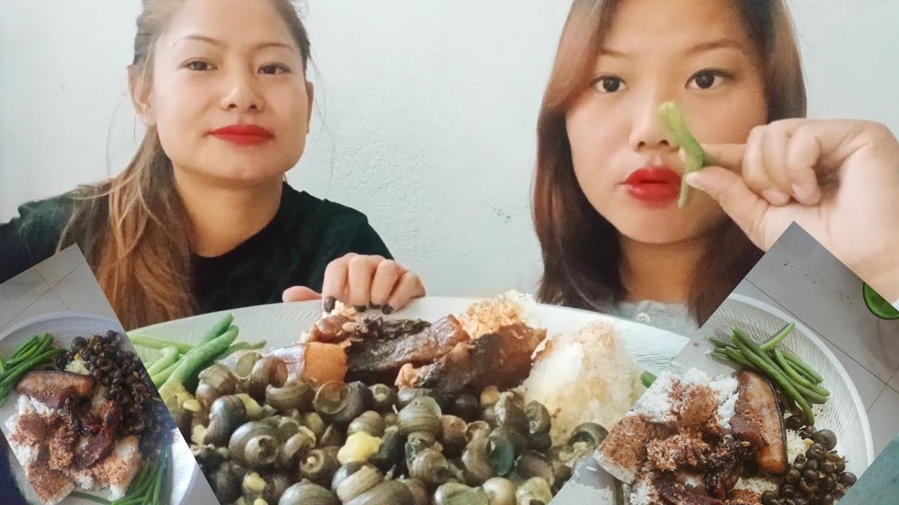 smoked pork with axone and snail Curry (naga dish naga style