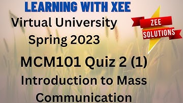 MCM101 Quiz 2 Spring 2023 Virutal Unviersity of Pakistan