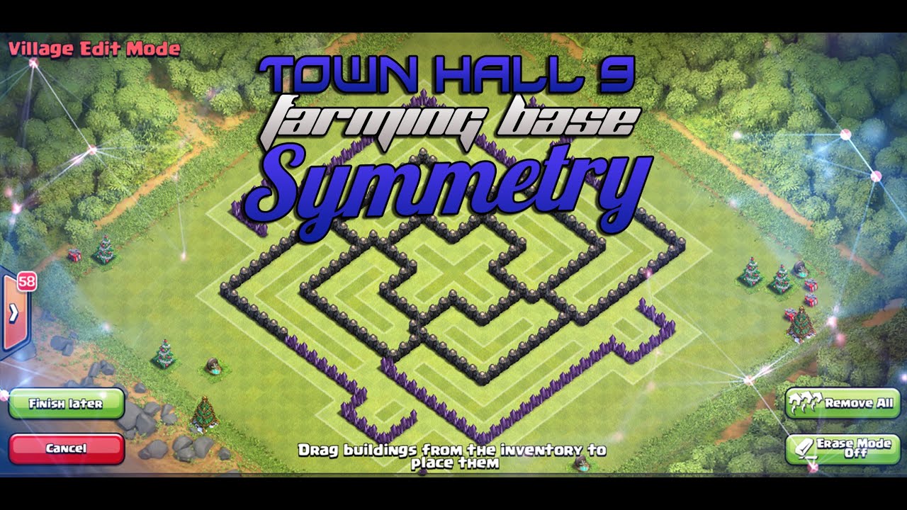 Town Hall 9 Farming Base (2 Air Sweepers) : Symmetry!